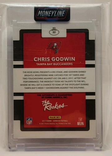 2017 Donruss The Rookies Autographs #/499 Chris Godwin #22 Tampa Bay Buccaneers - Picture 3 of 3