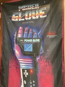 Nintendo NES POWER GLOVE 5' Flag Poster Banner 1989