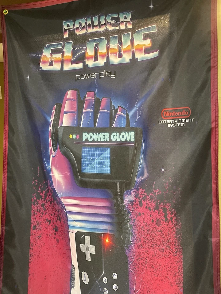 Nintendo NES POWER GLOVE 5' Flag Poster Banner 1989 - Image 2 of 3