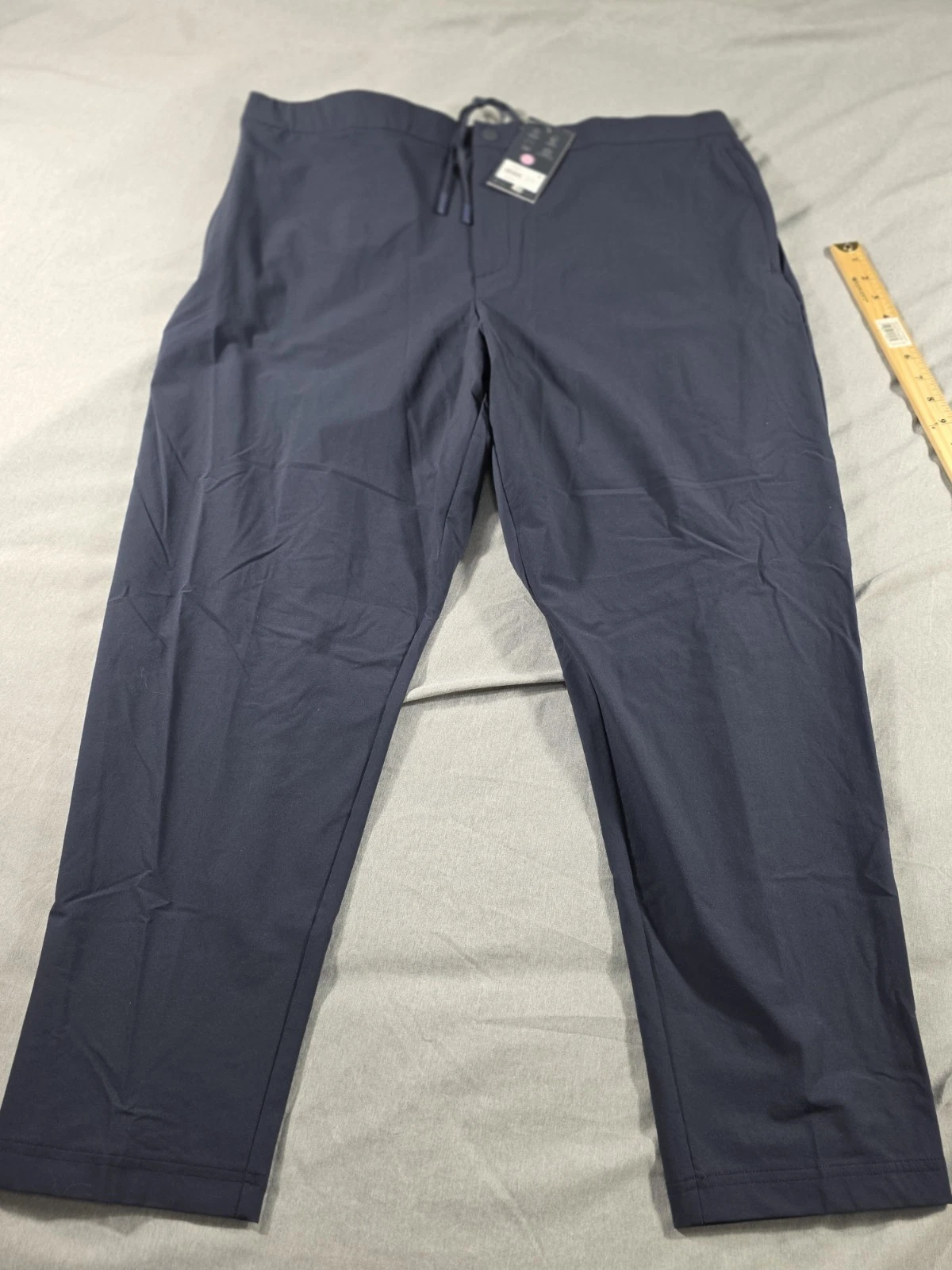 NEW VRST Mens 2XL Stretch zip Pockets Slim Fit Taper Performance Pants Dark Navy