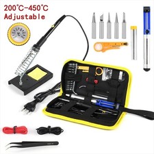 15-in-1 Soldering Iron Kit 220V 60W Adjustable Temperature EU Plug Tool Set Case