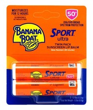 Banana Boat Spf 50 Sport Ultra Lip Balm Twin Pk 0.15 Ounce