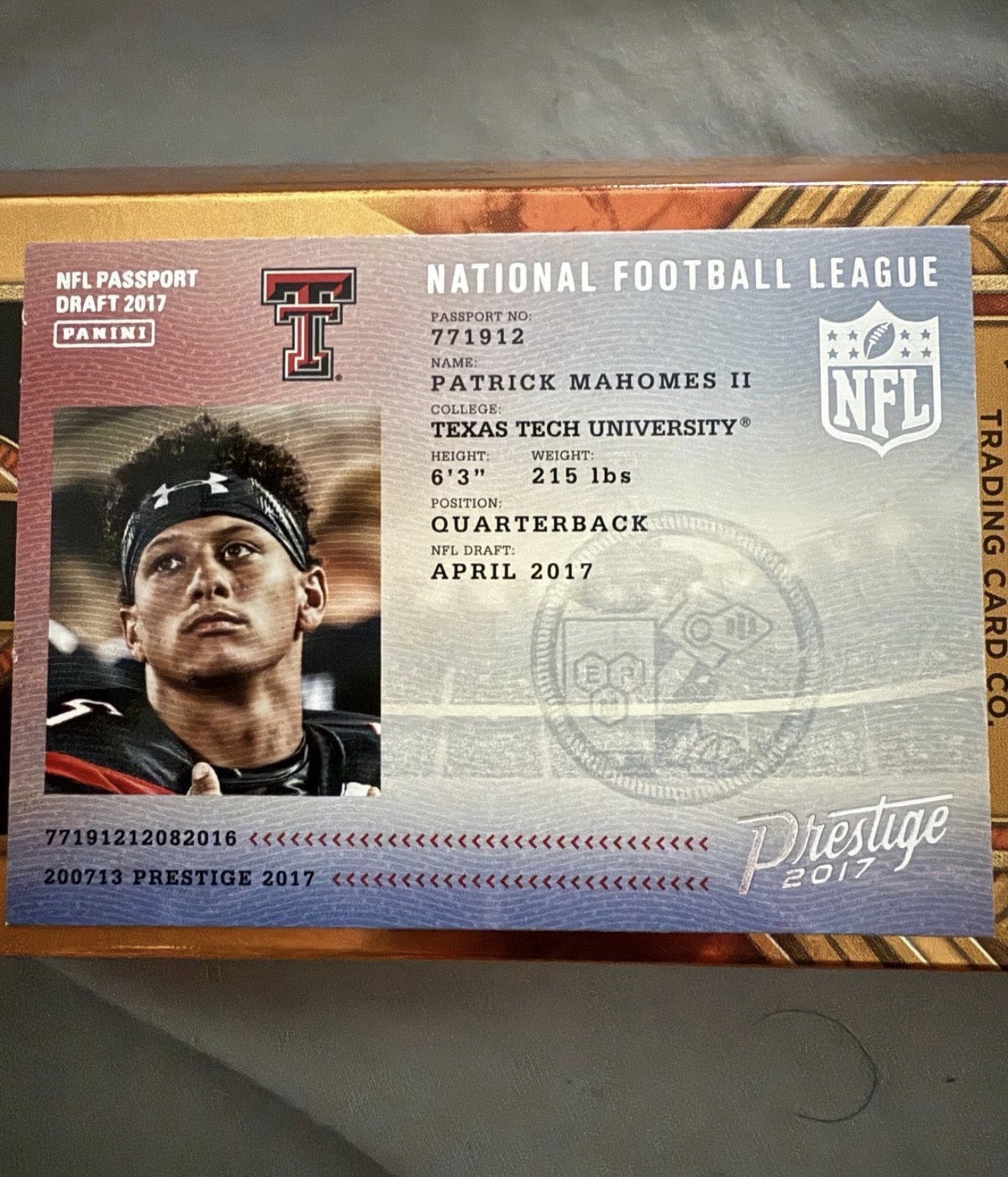2017 Panini Prestige - Nfl Passport Patrick Mahomes II #5 (RC)