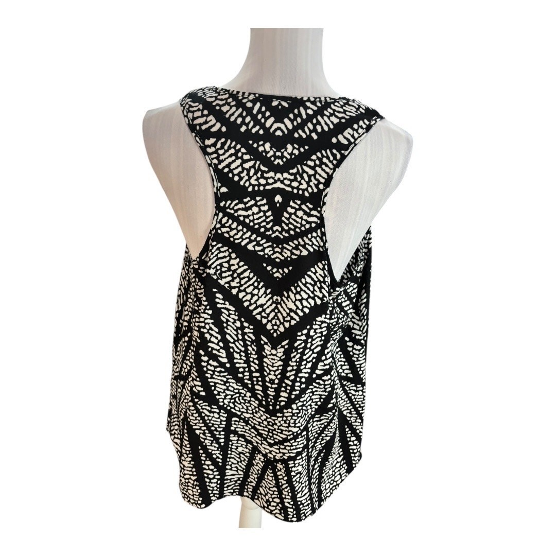 Three Eighty Two Black Patterned Tank Shell Size L - image 2