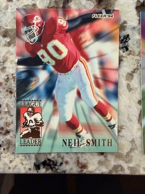 1994 FLEER NFL FOOTBALL LEAGUE LEADERS CARD KANSAS CITY CHIEFS NEIL SMITH #8