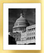 PEALSN 8.5x11 Picture Frame, Display Pictures 6 x 8 with Mat or 8.5x11, Gold 