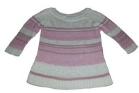 Damen Pullover Strickpullover Gestreift Weiss Rosa Capuccino Gr. 38 Neu