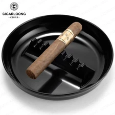 Cigar Ashtray Portable Black Non-slip Base Large Diameter Base Smoking Accessory