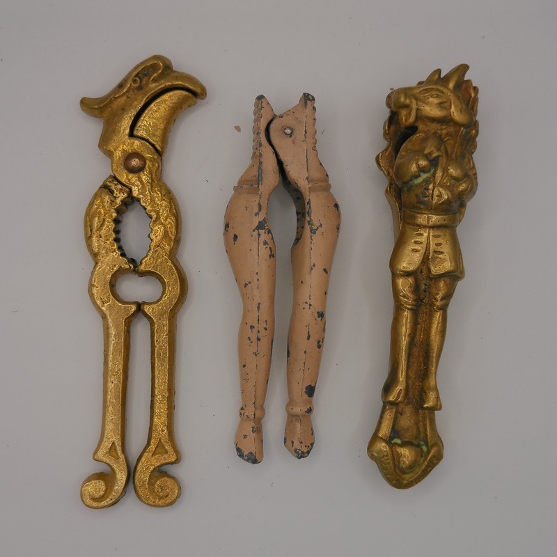 Vintage Brass Nutcrackers, 3 piece set, Bird, Legs, Winchester
