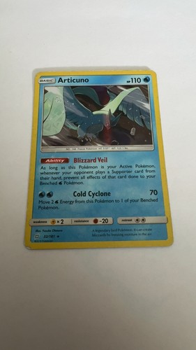 Articuno 32/181 Holo Rare Team Up Pokemon Holo Heavily Played