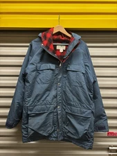 Vintage LL Bean Flannel Lined Baxter State Parka Size M Made in USA Navy Blue