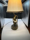 Art Deco La Pirate French Bronze Lamp By J.B. Hirsch With Celluloid Face Arms — photo 4