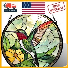 Artistic 6.3" Stained Glass Hummingbird Suncatcher - Perfect for Any Occasion