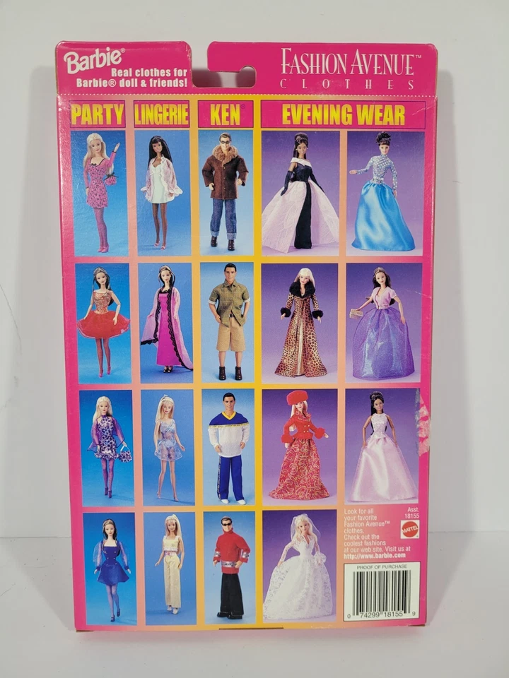 Barbie Moda Avenida Fiesta Negro Flor y Rosa Vestido Accesorios 1998 Mattel Foto 3 de 4