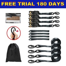 4x 16.4FT Ratchet Tie Down Straps Set for Motorcycle Appliances Straps Tie Downs