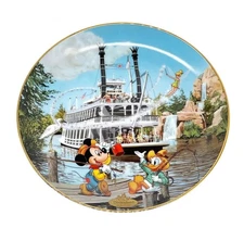 Disneyland's 40th Anniversary Plate Mark Twain Riverboat The Bradford Exchange