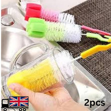 Long Handle Bottle Cleaner Cleaning Brush Cup In-wall Scrubbing Tool (Pack of 2)
