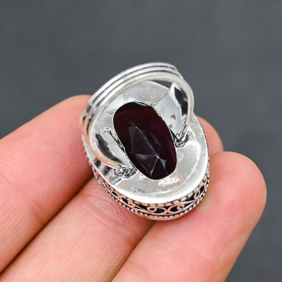 Amethyst Gemstone 925 Sterling Silver Ring Handmade Fine Jewelry Ring For Gift - Image 3 of 4