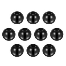 20pcs Beads 10mm Stainless Steel 3.5mm Hole Dia Bead for DIY Crafts Black