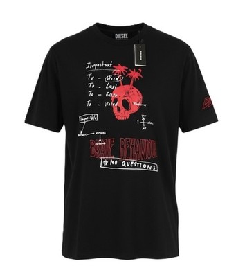DIESEL T-Just-B61 Herren T-Shirt S schwarz weich Stretch Rundhals Kurzarm *