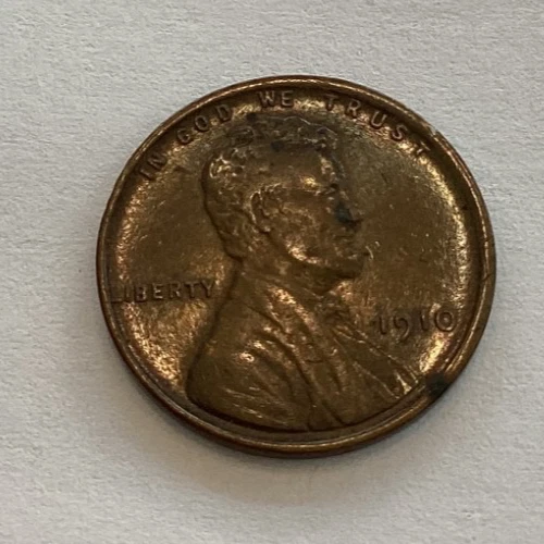 1910 1C Lincoln Wheat Cent. Choice VF, rainbow color! Old US Penny