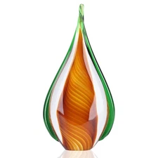 DOVDOV Blown Glass Sculpture, Green Art Collection Statue, Unique Mediterrane...