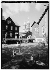 2. ST. STEPHENS SLOVAK CATHOLIC CHURCH TOWERS LOOKING NORTH FROM BEHIND ST.