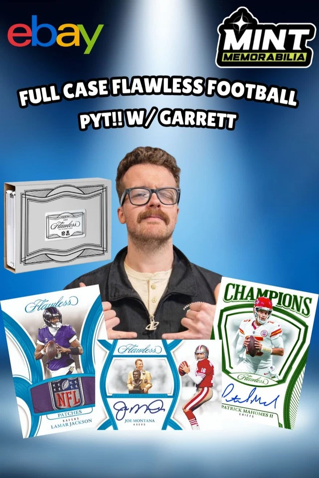 FULL CASE 2025 FLAWLESS FOOTBALL HOBBY BOX W/ GARRETT