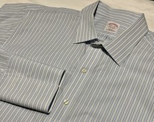 Brooks Brothers Dress Shirt Mens 17.5 - 36 White 1818 CUFFED Button Up Non Iron