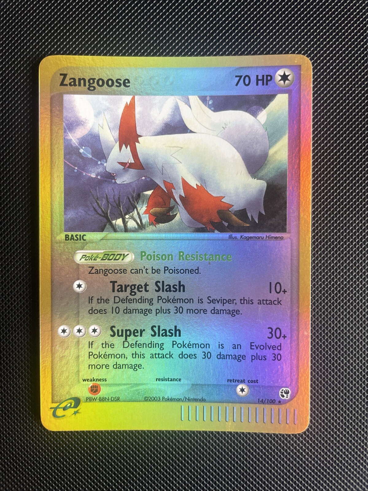 EX Sandstorm ZANGOOSE Reverse Holo 14/100 RARE Pokemon Card 2003 - NM