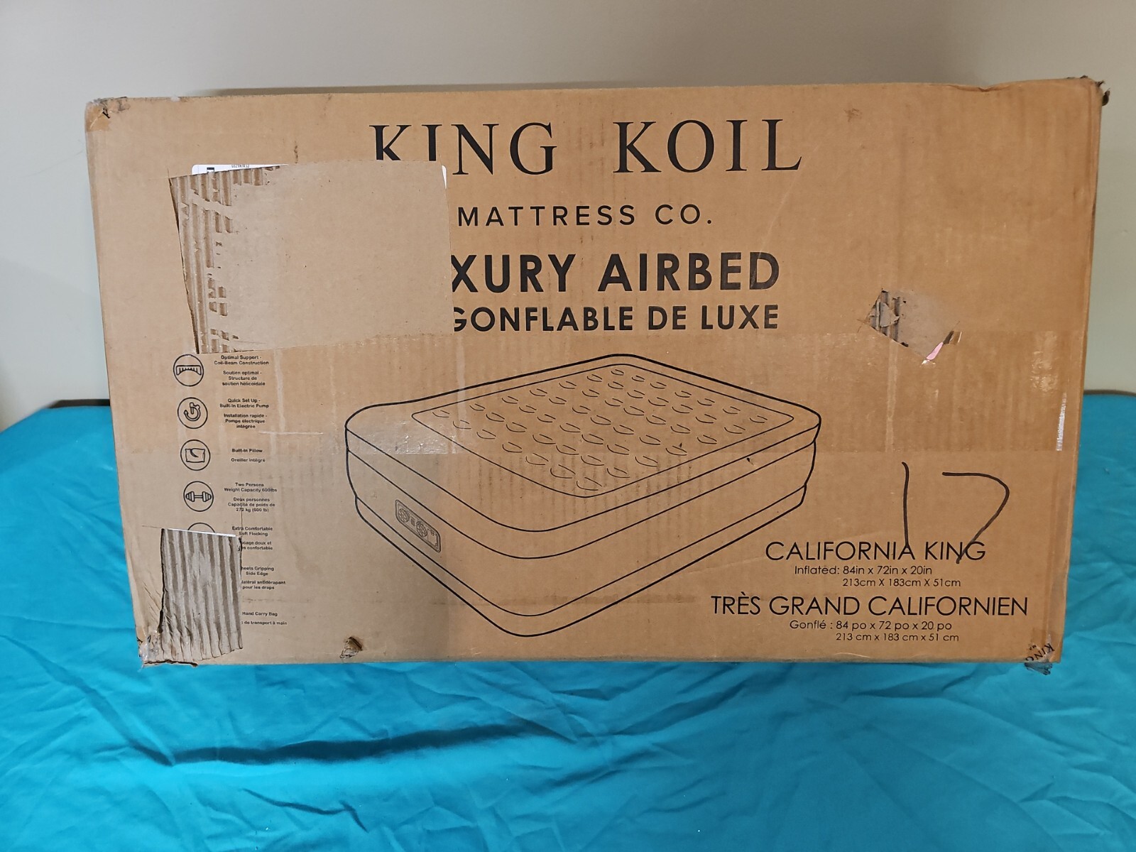 King Koil Luxury California King Air Mattress with Builtin Pump 20" eBay