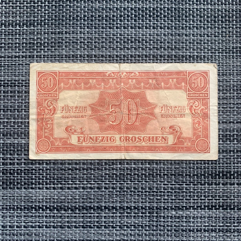 二战时代 1944 年盟军军事货币奥地利 50 奥地利格罗申钞票 二战 — 第 2/3 张图片