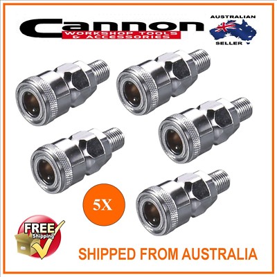 5 PCS NITTO STYLE MALE AIR FITTING AIR HOSE REEL LINE SPRAY GUN 20SM 1/ ...