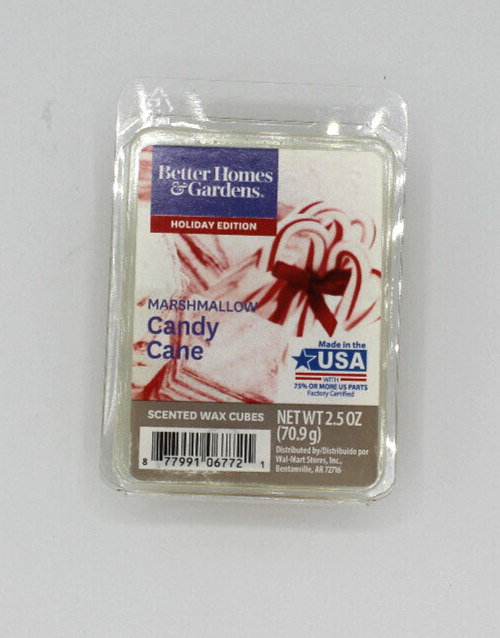 6 Pack! Better Homes & Garden Holiday Edition Marshmallow Candy Cane