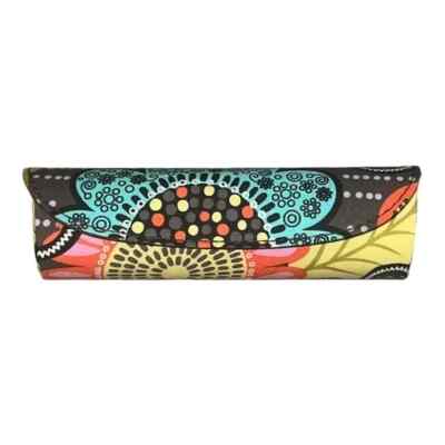 Vera Bradley Sierra Hard Clip Eyeglass Reader Case Blue Orange Southwestern NWOT