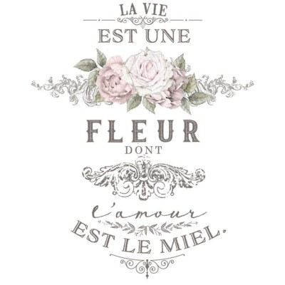 Re-Design Prima L'Amour Est Le Miel Transfer 27 x 36'' Floral Rub-On Transfer