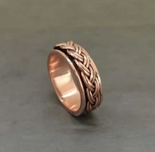 Handmade 100% Solid Pure Copper Ring Spinner Ring For unisex  All Size DK131