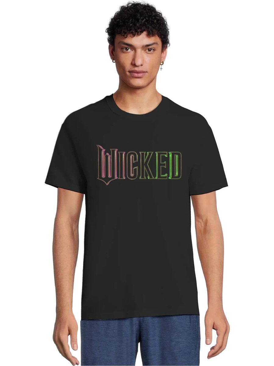 Wicked Mens Wicked Movie Green & Red Logo Black Shirt New M, 2XL