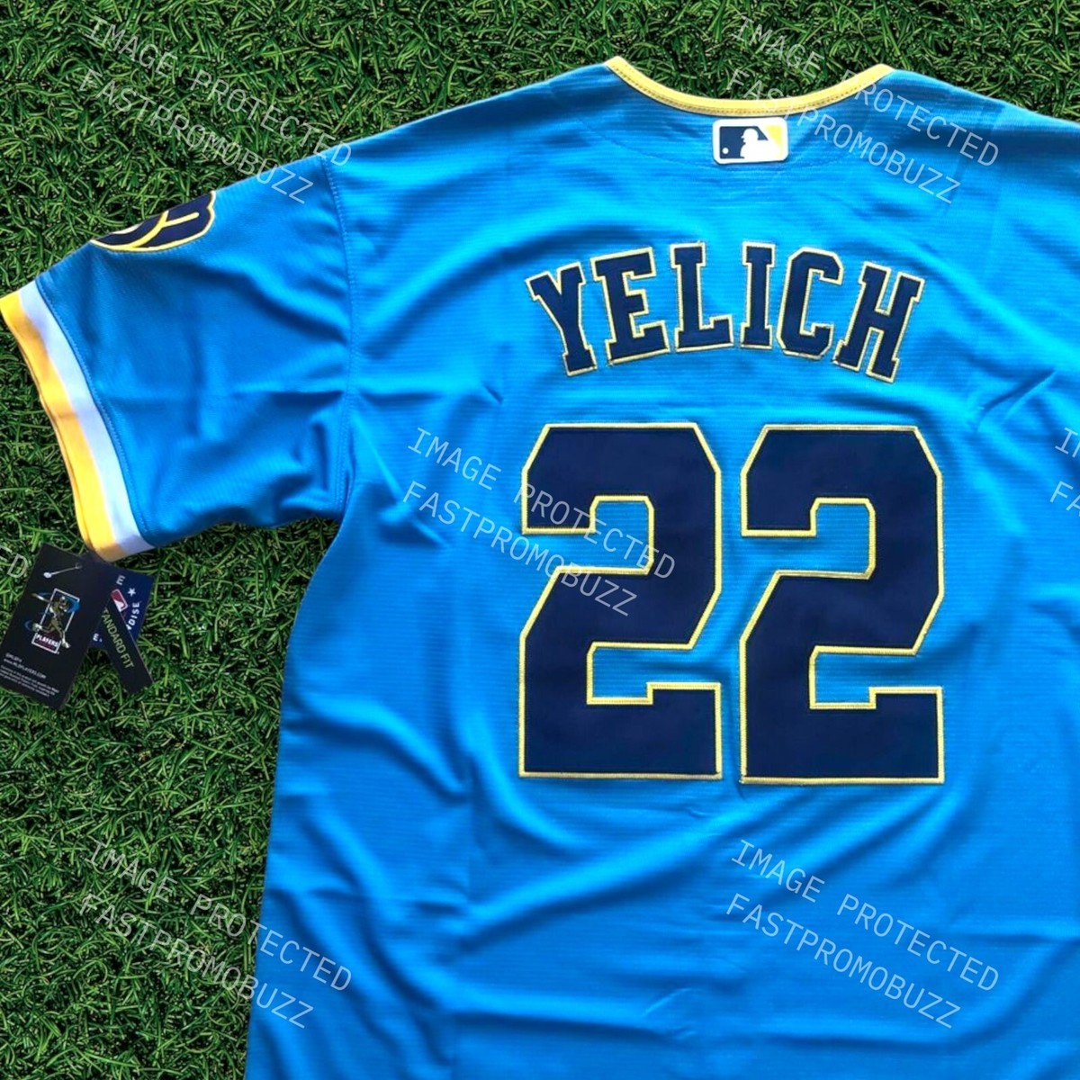 Men's Christian Yelich Milwaukee Brewers Brew Crew Baseball City connect  Jersey