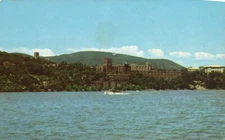 Vintage Postcard U.S. Military Academy Hudson River West Point NY Gramatan Art