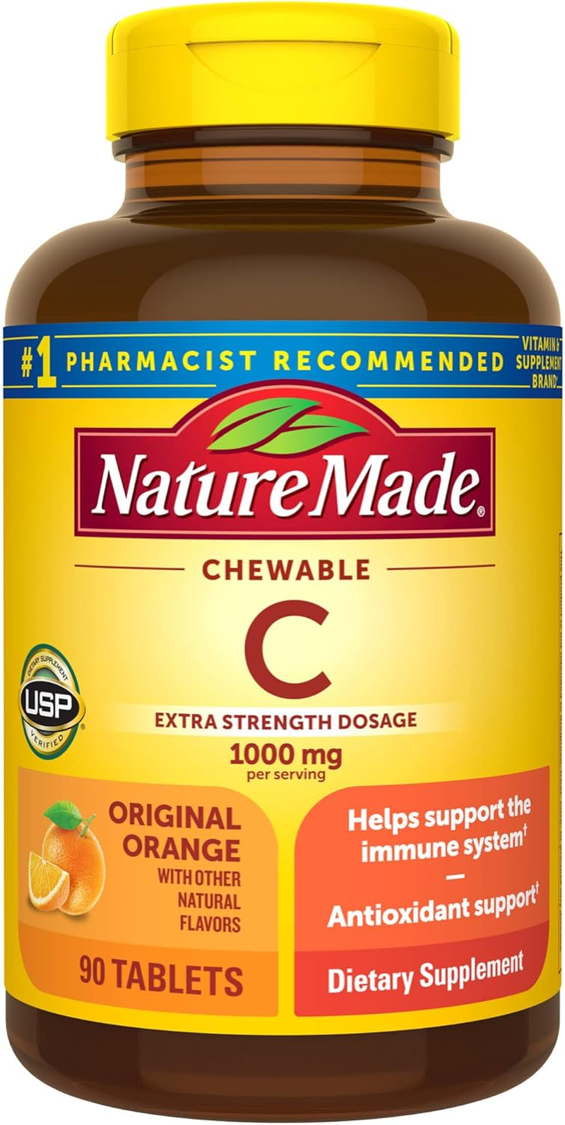 Nature Made Extra Strength Dosage Chewable Vitamin C 1000 Mg per Serving, Dietar