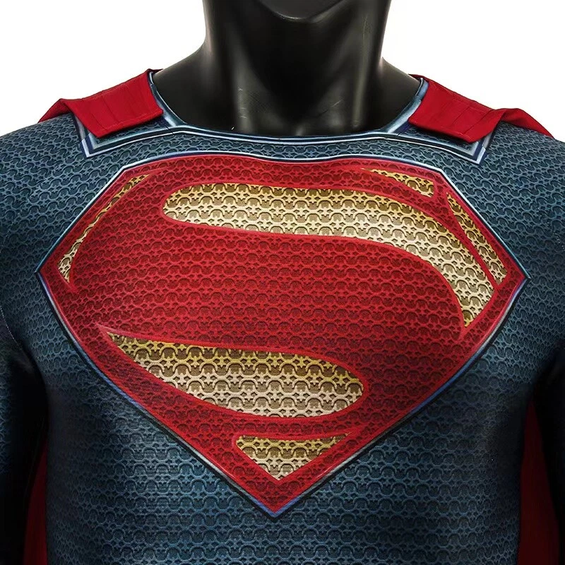 Superman Bodysuit Jumpsuit Man of Steel With Cape Halloween Cosplay Costume - Image 2 of 4