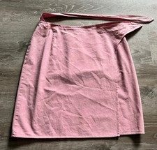 Vintage Ralph Lauren Blue label pink cotton Wrap Skirt womens size Medium M
