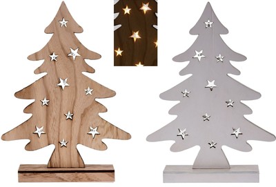 Weihnachtsbaum Aus Holz 10 Led Batteriebetrieben 37 Cm Weihnachtsdeko Ebay