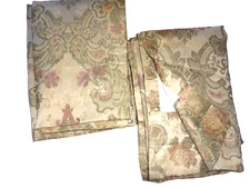 CROSCILL WINDSOR PAISLEY DAMASK RASPBERRY GOLD FLORAL (2) LINED PANELS 38X84
