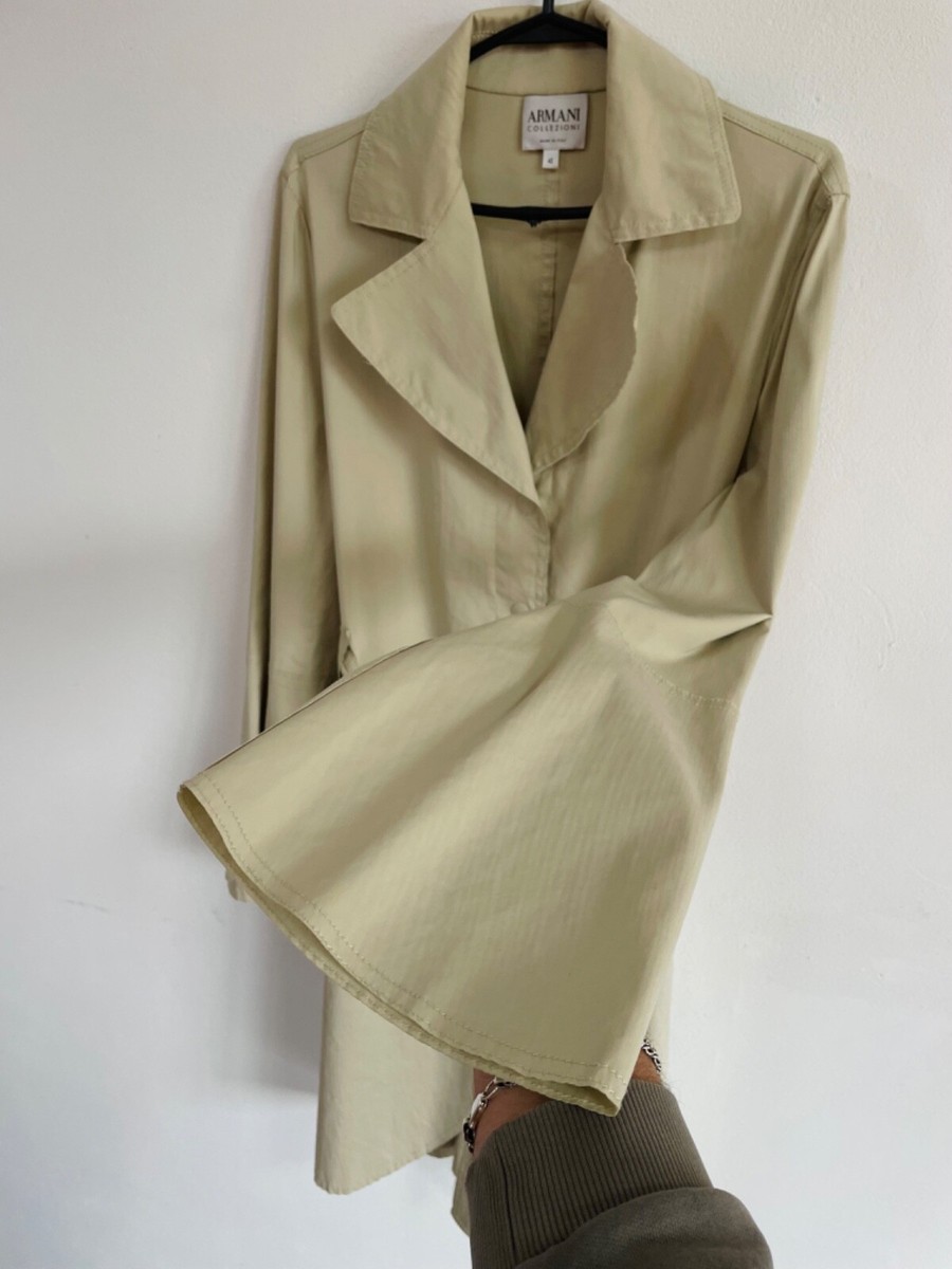 Giorgio Armani Collezioni Ladies Beige Trench Coat Size 42 | eBay