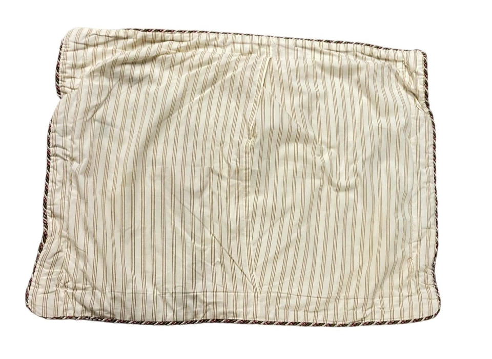 Almohada floral botánica Williamsburg borde trenzado farsa rayas Cottagecore 2003 Foto 2 de 3