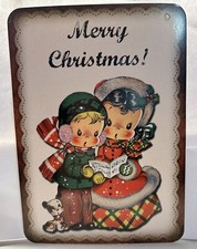 Christmas Decor Holiday VINTAGE STYLE Die Cut Cardboard 5 X 7