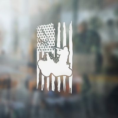 Duck Hunter and Dog Flag Premium Vinyl Decal