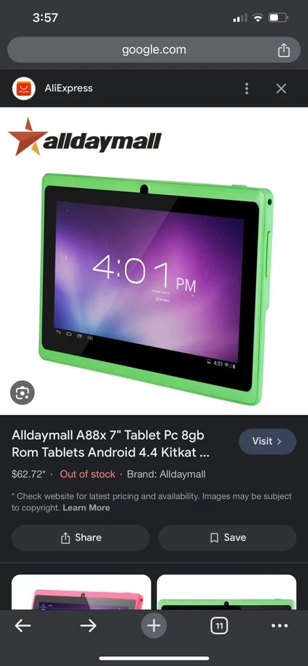 Tablet ALLDAYMALL A88X Q88 8GB WiFi Verde NUEVA ENVÍO GRATUITO Foto 4 de 4